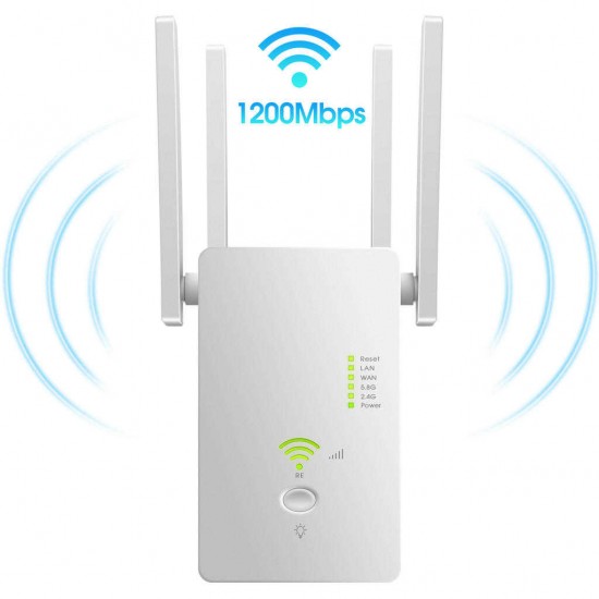 AC1200Mbps 5.8GHZ & 2.4GHZ Dual Band Four Antenna Hot Wifi Repeater Wireless Router Range Extender Signal Booster