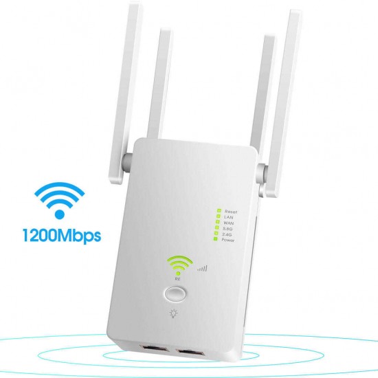 AC1200Mbps 5.8GHZ & 2.4GHZ Dual Band Four Antenna Hot Wifi Repeater Wireless Router Range Extender Signal Booster AC1200Mbps 5.8GHZ & 2.4GHZ Dual Band Four Antenna Hot Wifi Repeater Wireless Router Range Extender Signal Booster