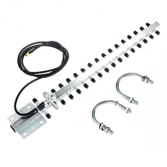 RP-SMA 2.4GHz 25dBi Directional Outdoor WiFi Antenna Wireless Yagi Antenna with Cable for Extending WiFi Coverage