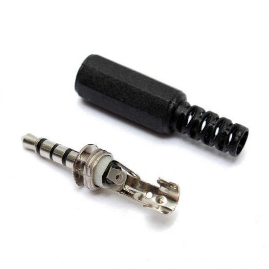 3.5mm 4 pole Stereo Audio Male Female Plug Jack Connector solder