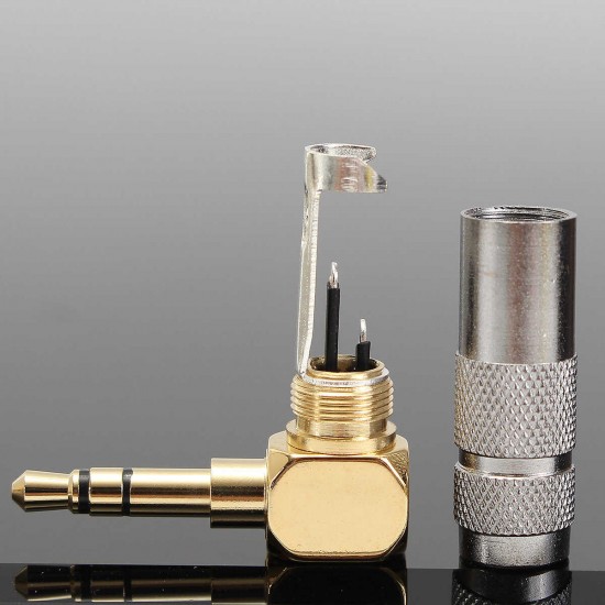 3.5mm Audio Connector Three-level Three-section 90-degree Headphone Audio Jack 3.5mm Stereo Pin Elbow