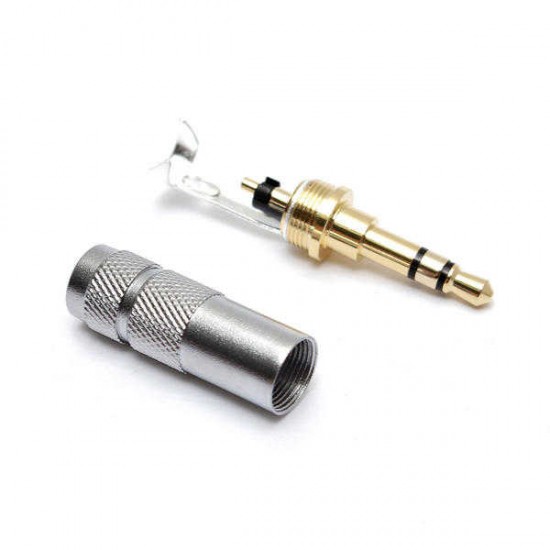 3.5mm Stereo 3 Pole Headphone Audio Male Plug Solders Connector