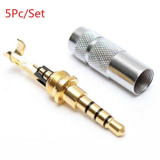 5Pc/Set 3.5mm 4 Pole Stereo Male Jack Plug Audio Solder Connector 5Pc/Set 3.5mm 4 Pole Stereo Male Jack Plug Audio Solder Connector
