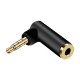 90° L-type 3.5mm 4 Pole Male to Female Audio Adapter Connector Earphone Jack
