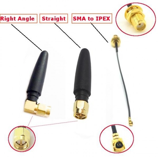 1 PCS 433MHZ 5cm Short SMA Antenna 14cm SMA To IPEX Adatper Extend Cable For RC Model