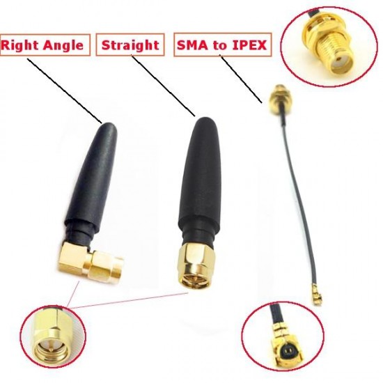 1 PCS 433MHZ 5cm Short SMA Antenna 14cm SMA To IPEX Adatper Extend Cable For RC Model 1 PCS 433MHZ 5cm Short SMA Antenna 14cm SMA To IPEX Adatper Extend Cable For RC Model