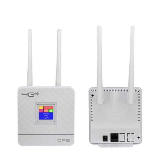 4G LTE CPE Router Wireless WiFi Repeater 150Mbps Hotspot SIM Card LAN Modem with 2 Antennas Support for 20 Users