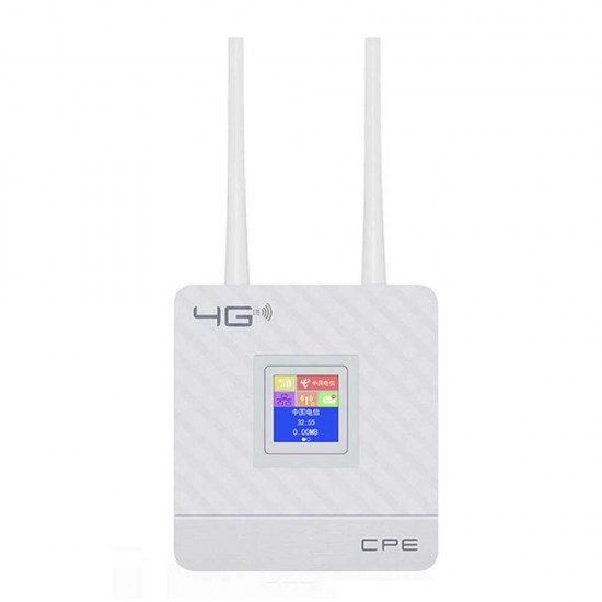 4G LTE CPE Router Wireless WiFi Repeater 150Mbps Hotspot SIM Card LAN Modem with 2 Antennas Support for 20 Users