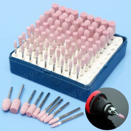 100pcs Abrasive Stone Point Grinding Head Wheel Tool Kit For Dremel Rotary Tools