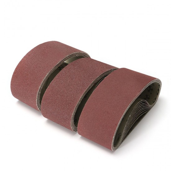 10pcs 100 x 610mm Sanding Belts 40-120 Grit Aluminium Oxide for Sander