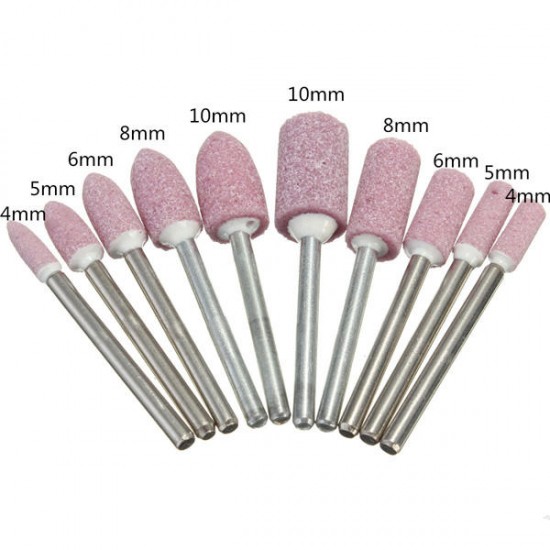 10pcs AbrasivE-mounted Stone Rotary Tool 1/8 Shank For Dremel 10pcs AbrasivE-mounted Stone Rotary Tool 1/8 Shank For Dremel