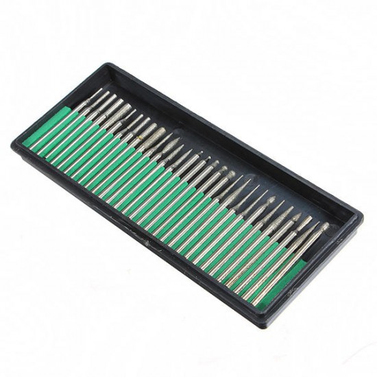 30pcs 3MM Titanium Diamond Burrs Bur Bit Set Dremel Rotary Tool Set 30pcs 3MM Titanium Diamond Burrs Bur Bit Set Dremel Rotary Tool Set