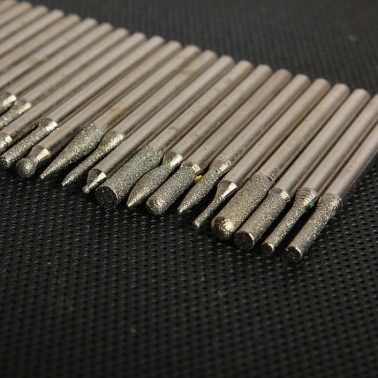 30pcs 3MM Titanium Diamond Burrs Bur Bit Set Dremel Rotary Tool Set 30pcs 3MM Titanium Diamond Burrs Bur Bit Set Dremel Rotary Tool Set