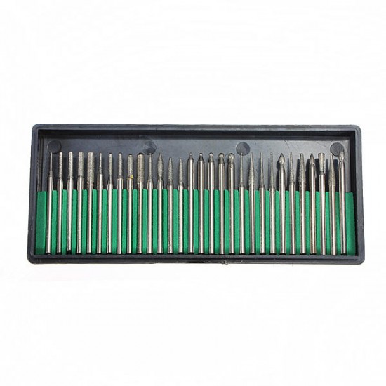 30pcs 3MM Titanium Diamond Burrs Bur Bit Set Dremel Rotary Tool Set 30pcs 3MM Titanium Diamond Burrs Bur Bit Set Dremel Rotary Tool Set