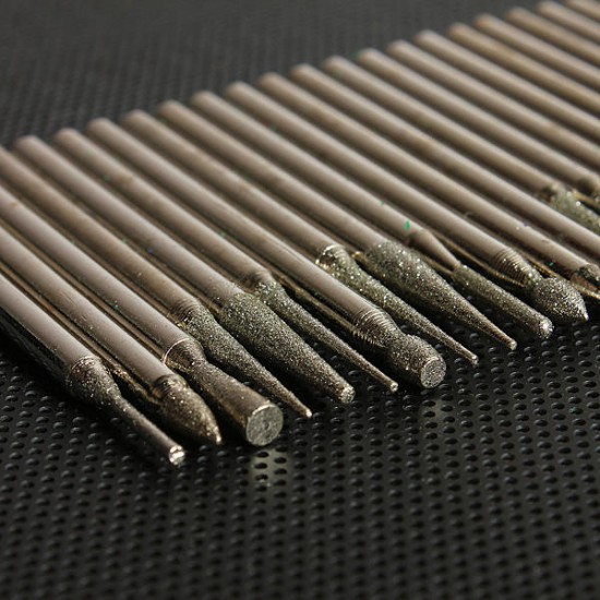 30pcs 3MM Titanium Diamond Burrs Bur Bit Set Dremel Rotary Tool Set 30pcs 3MM Titanium Diamond Burrs Bur Bit Set Dremel Rotary Tool Set