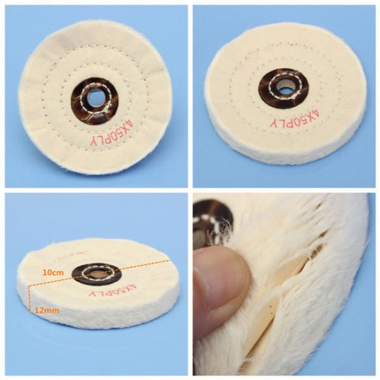 4 Inch Round Felt Wool 1/2 inch Arbor Buffer Polisher Buffing Polishing Wheel