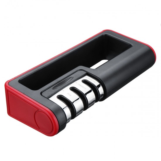Cutter Sharpener 3-Stage Manual Multifunction Kitchen Cutter Sharpen Stone System Tool Cutter Sharpener 3-Stage Manual Multifunction Kitchen Cutter Sharpen Stone System Tool