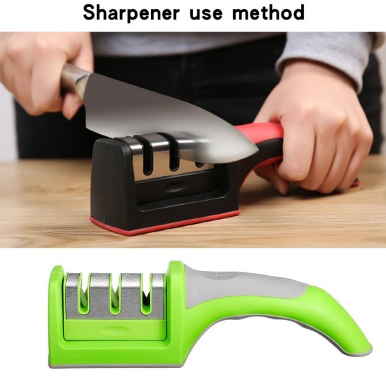 Professional 3 Stages Ceramic Sharpener Grinder Kitchen Blade Sharpen Stone