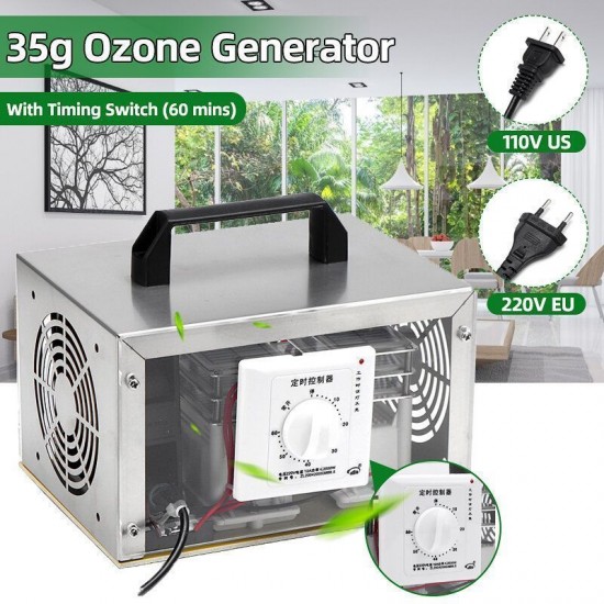 35g/h 110V/220V Ozone Generator Air Purifier Sterilizer with Timing Switch