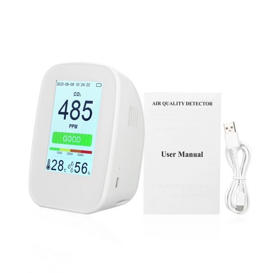 D9-H CO2/RH/Temp. 3-in-1 Multifunctional Air Quality Detector Indoor/Outdoor CO2 Meter Temperature Humidity Monitor