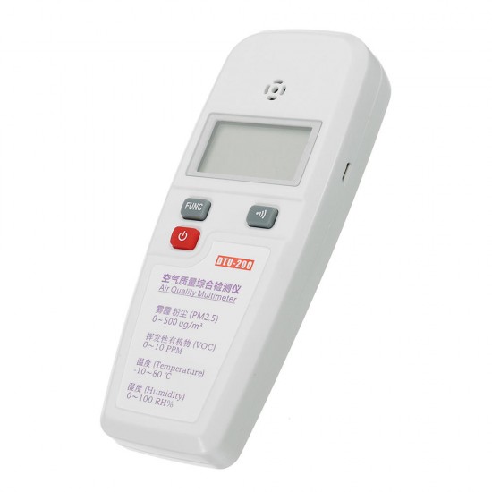 DTU-200 Air Quality Tester Dust VOC Temperature Humidity Meter Atmosphere Detector Haze PM2.5 Formaldehyde Alcohol Tester DTU-200 Air Quality Tester Dust VOC Temperature Humidity Meter Atmosphere Detector Haze PM2.5 Formaldehyde Alcohol Tester