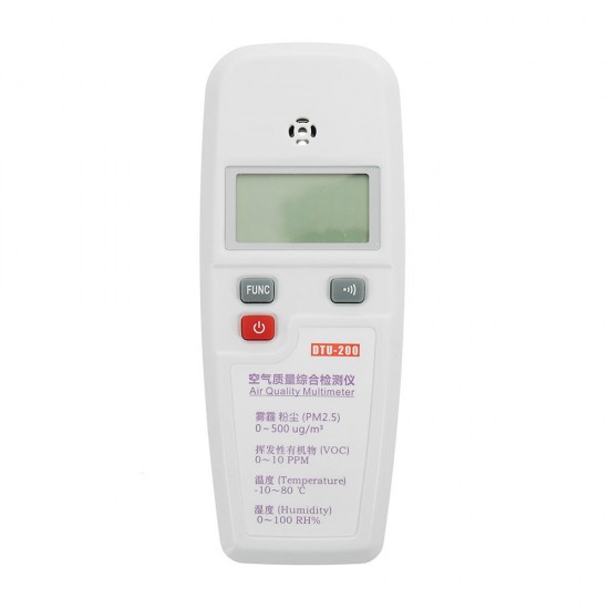 DTU-200 Air Quality Tester Dust VOC Temperature Humidity Meter Atmosphere Detector Haze PM2.5 Formaldehyde Alcohol Tester DTU-200 Air Quality Tester Dust VOC Temperature Humidity Meter Atmosphere Detector Haze PM2.5 Formaldehyde Alcohol Tester