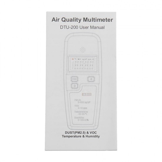DTU-200 Air Quality Tester Dust VOC Temperature Humidity Meter Atmosphere Detector Haze PM2.5 Formaldehyde Alcohol Tester DTU-200 Air Quality Tester Dust VOC Temperature Humidity Meter Atmosphere Detector Haze PM2.5 Formaldehyde Alcohol Tester