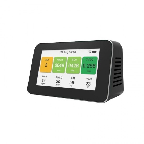 Digital CO2 PM2.5 HCHO TVOC USB Gas Detector Carbon Dioxide Air Quality Monitor Tester Outdoor Formaldehyde Monitor