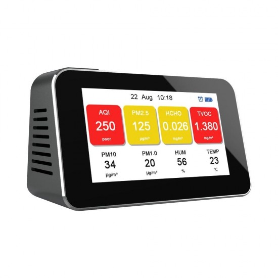 Digital CO2 PM2.5 HCHO TVOC USB Gas Detector Carbon Dioxide Air Quality Monitor Tester Outdoor Formaldehyde Monitor Digital CO2 PM2.5 HCHO TVOC USB Gas Detector Carbon Dioxide Air Quality Monitor Tester Outdoor Formaldehyde Monitor