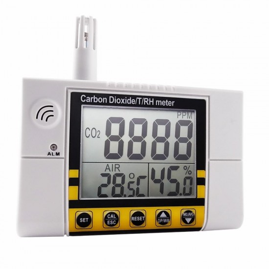 Digital Wall Mount Indoor Air Quality Temperature RH Carbon Dioxide CO2 Tester Sensor Detector 0~2000 ppm Range Digital Wall Mount Indoor Air Quality Temperature RH Carbon Dioxide CO2 Tester Sensor Detector 0~2000 ppm Range