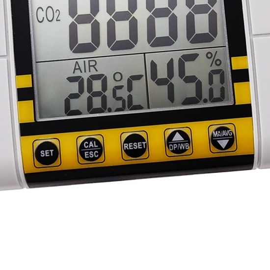 Digital Wall Mount Indoor Air Quality Temperature RH Carbon Dioxide CO2 Tester Sensor Detector 0~2000 ppm Range