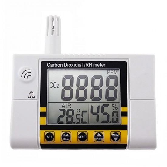 Digital Wall Mount Indoor Air Quality Temperature RH Carbon Dioxide CO2 Tester Sensor Detector 0~2000 ppm Range Digital Wall Mount Indoor Air Quality Temperature RH Carbon Dioxide CO2 Tester Sensor Detector 0~2000 ppm Range