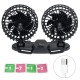 Electric USB Car Fan Double-headed Car Fan 360° Rotating & 3 Gear Cooling Fan Electric USB Car Fan Double-headed Car Fan 360° Rotating & 3 Gear Cooling Fan
