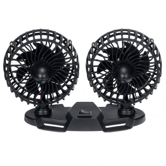Electric USB Car Fan Double-headed Car Fan 360° Rotating & 3 Gear Cooling Fan Electric USB Car Fan Double-headed Car Fan 360° Rotating & 3 Gear Cooling Fan