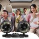 Electric USB Car Fan Double-headed Car Fan 360° Rotating & 3 Gear Cooling Fan