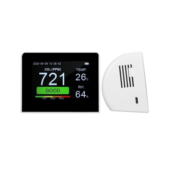 K6-E Desktop CO2/RH/Temp. 3-in-1 Multifunctional Air Quality Detector Temperature Humidity Monitor Indoor/Outdoor CO2 Meter Tester K6-E Desktop CO2/RH/Temp. 3-in-1 Multifunctional Air Quality Detector Temperature Humidity Monitor Indoor/Outdoor CO2 Meter Tester
