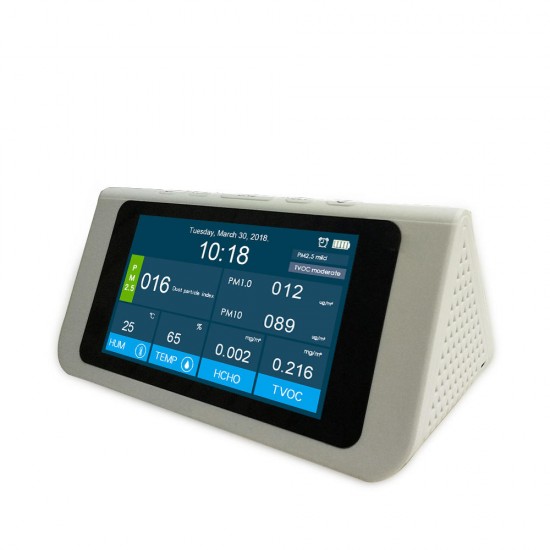 Multifunctional Professional 7'' PM2.5 PM1.0 PM10 HCHO TVOC AQI Detector Thermometer Hygrometer Air Quality Analyzer