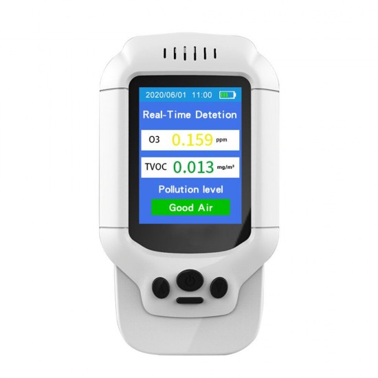 PM2.5 O3 Ozone Detector TVOC Air Quality Tester USB Instrument 2.8 LCD Screen Carbon Dioxide Formaldehyde Dust Haze Meter PM2.5 O3 Ozone Detector TVOC Air Quality Tester USB Instrument 2.8 LCD Screen Carbon Dioxide Formaldehyde Dust Haze Meter