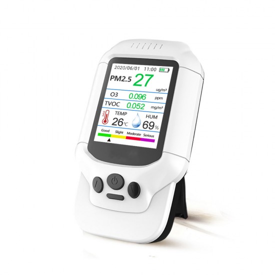 PM2.5 O3 Ozone Detector TVOC Air Quality Tester USB Instrument 2.8 LCD Screen Carbon Dioxide Formaldehyde Dust Haze Meter PM2.5 O3 Ozone Detector TVOC Air Quality Tester USB Instrument 2.8 LCD Screen Carbon Dioxide Formaldehyde Dust Haze Meter