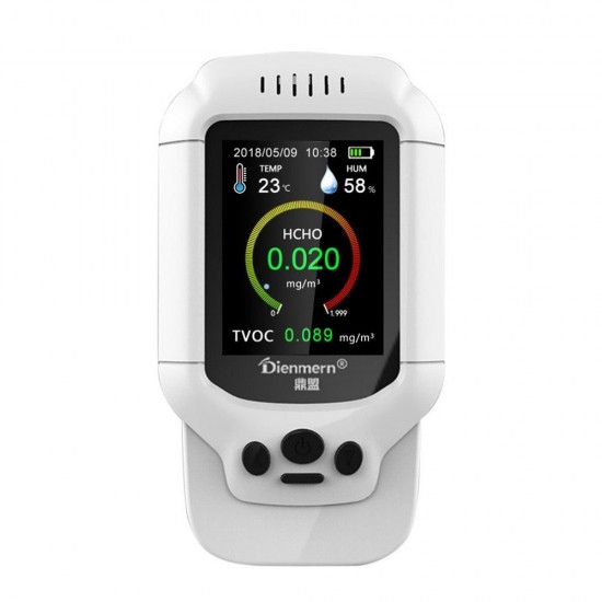 PM2.5/HCHO/TVOC Temperature Humidity Monitor AQI Air Quality Analysis Tester Gas Detector Measuring Tool Smog Meter PM2.5/HCHO/TVOC Temperature Humidity Monitor AQI Air Quality Analysis Tester Gas Detector Measuring Tool Smog Meter