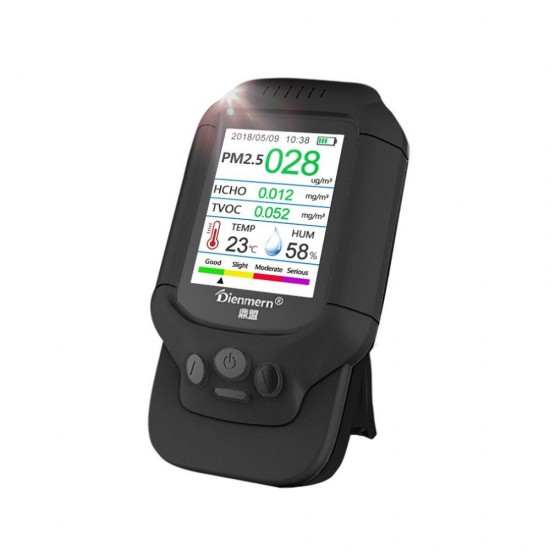 PM2.5/HCHO/TVOC Temperature Humidity Monitor AQI Air Quality Analysis Tester Gas Detector Measuring Tool Smog Meter PM2.5/HCHO/TVOC Temperature Humidity Monitor AQI Air Quality Analysis Tester Gas Detector Measuring Tool Smog Meter