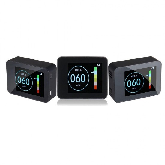 Portable Digital Display PM2.5 Detector Laser Sensor Real-time Accurate Air Quality Monitor Tester Rechargeable Diagnostic Tool Portable Digital Display PM2.5 Detector Laser Sensor Real-time Accurate Air Quality Monitor Tester Rechargeable Diagnostic Tool