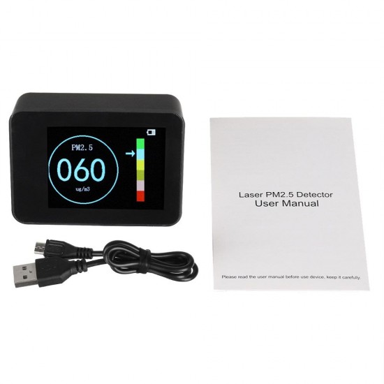 Portable Digital Display PM2.5 Detector Laser Sensor Real-time Accurate Air Quality Monitor Tester Rechargeable Diagnostic Tool Portable Digital Display PM2.5 Detector Laser Sensor Real-time Accurate Air Quality Monitor Tester Rechargeable Diagnostic Tool