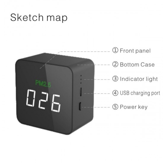 Portable Digital PM2.5 Detector Air Quality Monitor Meter Tester Portable Digital PM2.5 Detector Air Quality Monitor Meter Tester