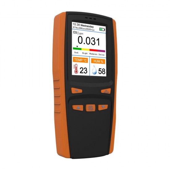 Portable Ozone Analyzer Multifunctional O3 Ozone Meter Air Detector Intelligent Sensor Ozone Meter Air Quality Pollution Monitor