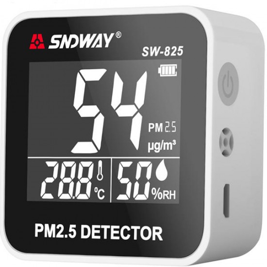 SW-825 Digital Air Quality Monitor Laser PM2.5 Detector Gas Temperature Humidity Monitor