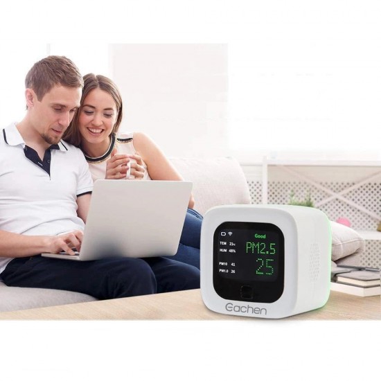 Smart WiFi PM2.5 And Temperature And Humidity Sensor Environmental Detector Air Quality Monitor (Tuya Smart Life APP)