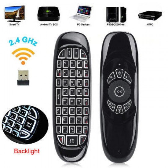 C120 2.4GHz Air Mouse 6 Gyro Fly Air Mouse Remote Control Mini Keyboard for Android Smart TV Box