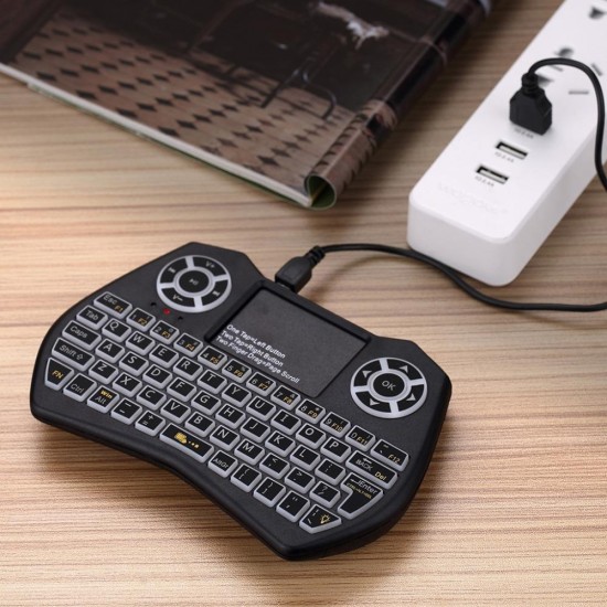 I9 Plus Mini 2.4GHz Keyboard Colorful Backlight Fly Air Mouse Wireless Keyboard With Touchpad Remote Control Work For Android TV