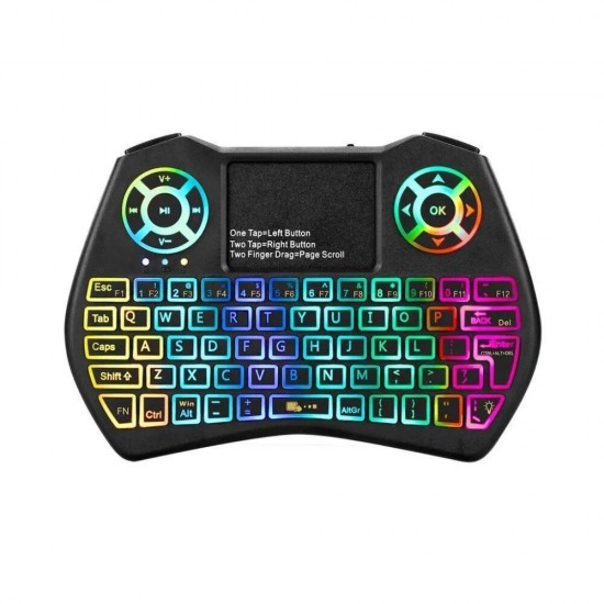 I9 Plus Mini 2.4GHz Keyboard Colorful Backlight Fly Air Mouse Wireless Keyboard With Touchpad Remote Control Work For Android TV